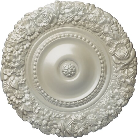 Ekena Millwork Marseille Ceiling Medallion (Fits Canopies up to 7 3/8"), Hand-Painted Flash Blue, 21"OD x 2"P CM21MAFBS